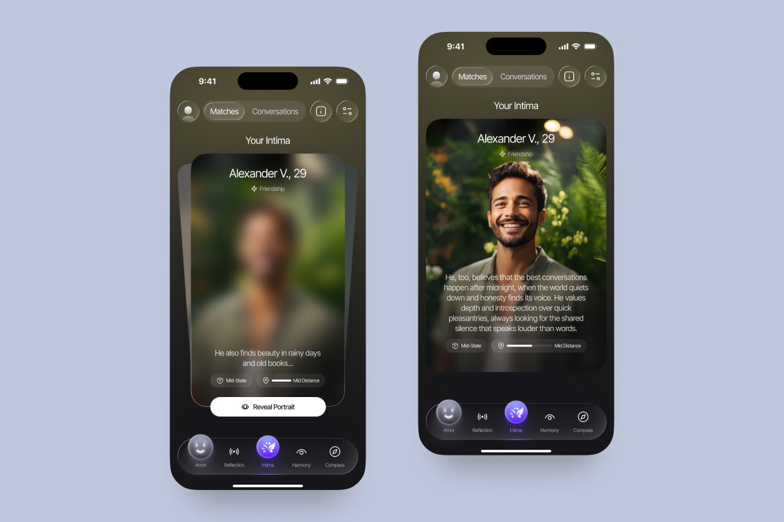 ozirniyvi's tweet image. New work

Designed a next-gen emotional connection app focused on meaningful interaction.

Rethinking UX — moving beyond visual attraction toward deeper understanding.

🌐 dizzagency.com/portfolios/amo…

#UX #UI #AppDesign #ProductDesign #DizzAgency