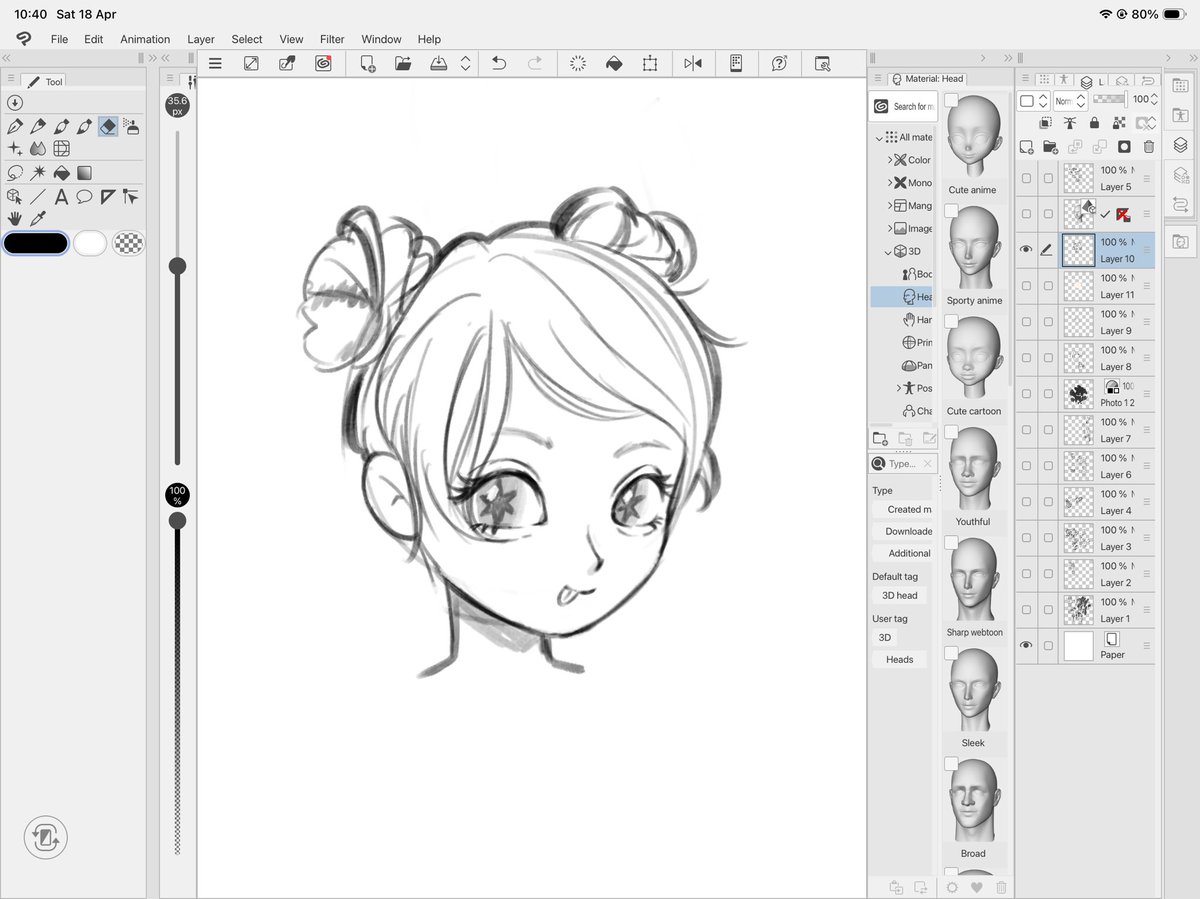 futureGALS_'s tweet photo. I made my favorite procreate brush on #clipstudiopaint  OMG I LOVE IT ( ˶˘ ³˘)♡ such a perfect creamy pencil #csp #cspbrush #procreatebrush #sketch https://t.co/ZCayl2KIZ1