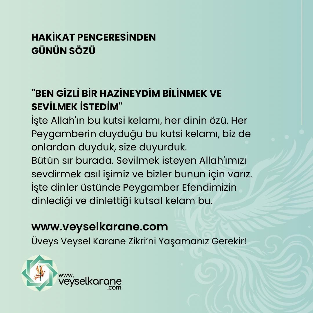 UveysleriS's tweet photo. Ben gizli bir hazineydim, bilinmek ve sevilmek istedim

Bu kutsal kelamı alemde yaşamak ve yaymakla görevliyiz. Bu halin kulun kula olan sevgisinin çok üstünde ve herkesin hayal bile etmekten çok uzak olan Allah'ın beklentisini gerçekleştirmek için elestde vardık bu dünyada varız https://t.co/Z8LYGOhxkw