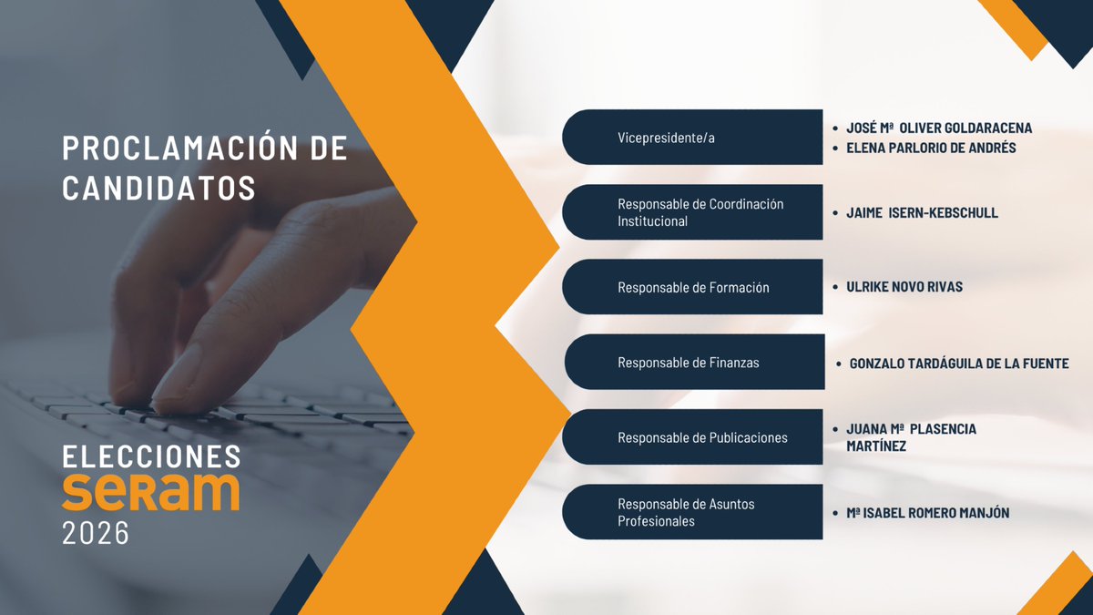 SERAM_RX's tweet photo. #EleccionesSERAM2026 🗳️ Proclamación definitiva de candidatos 

👉 La votación será exclusivamente online desde el 27 de abril al 11 de mayo a las 20:00 h (19:00 h en Canarias).

Accede aquí 🔗 https://t.co/CfSJ2jmG2C https://t.co/ADfd5okyMg