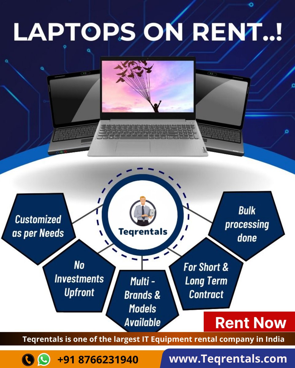 RentalsTeq's tweet image. Laptop on rent 

Visit - teqrentals.com

Call us : 8766231940

#itrentals #itrentalservices #server #macbook #itsupport