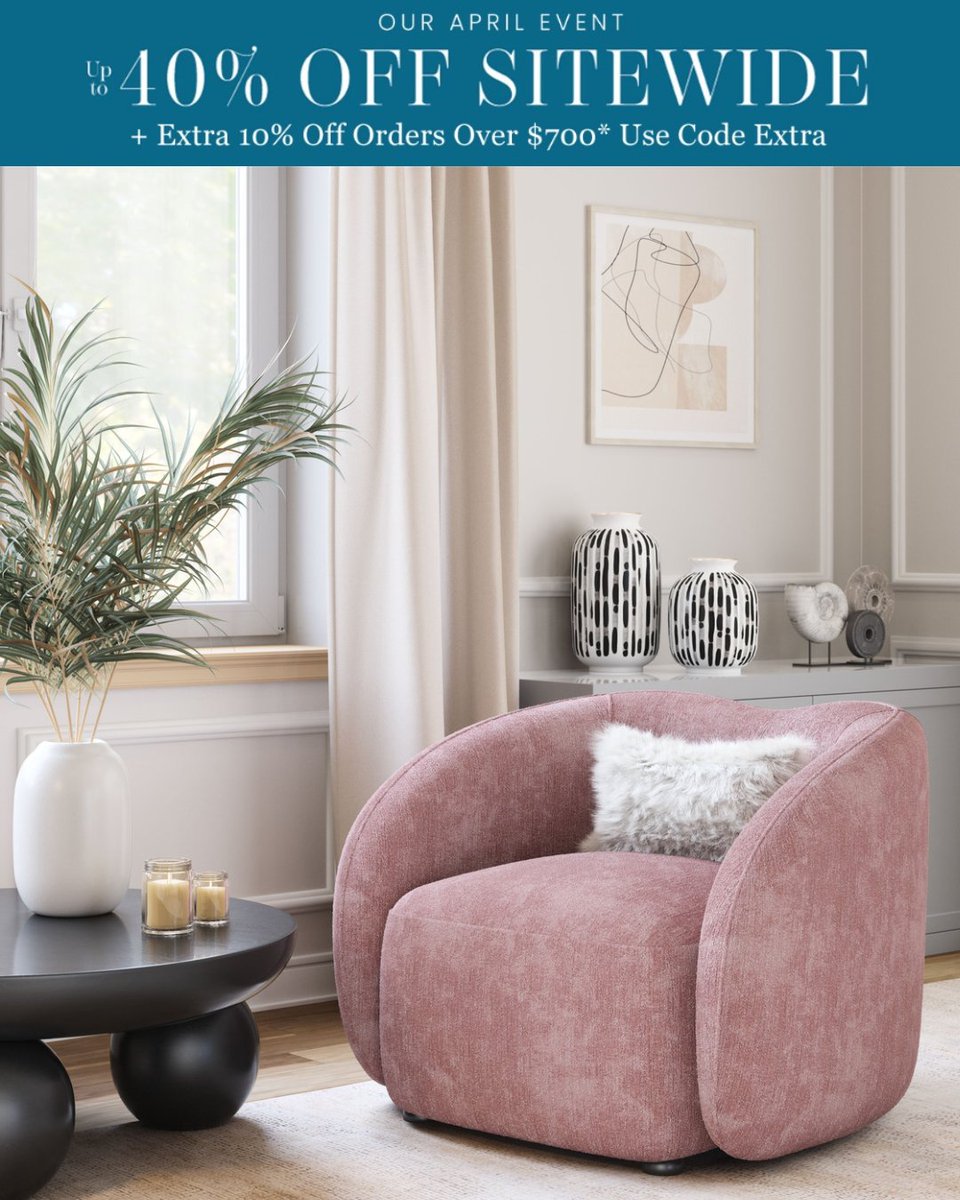 ShopTravisdavid's tweet image. ✨ ZUO Modern Tallin Accent Chair in mauve pink—soft color, sculptural design, and modern comfort for any interior.

🌸 April Event:
Up to 40% OFF SITEWIDE + Extra 10% OFF Orders $700+ w/ code EXTRA
Shop → Travisdavid.com

#ZUOModern #FurnitureDesign #Travisdavid