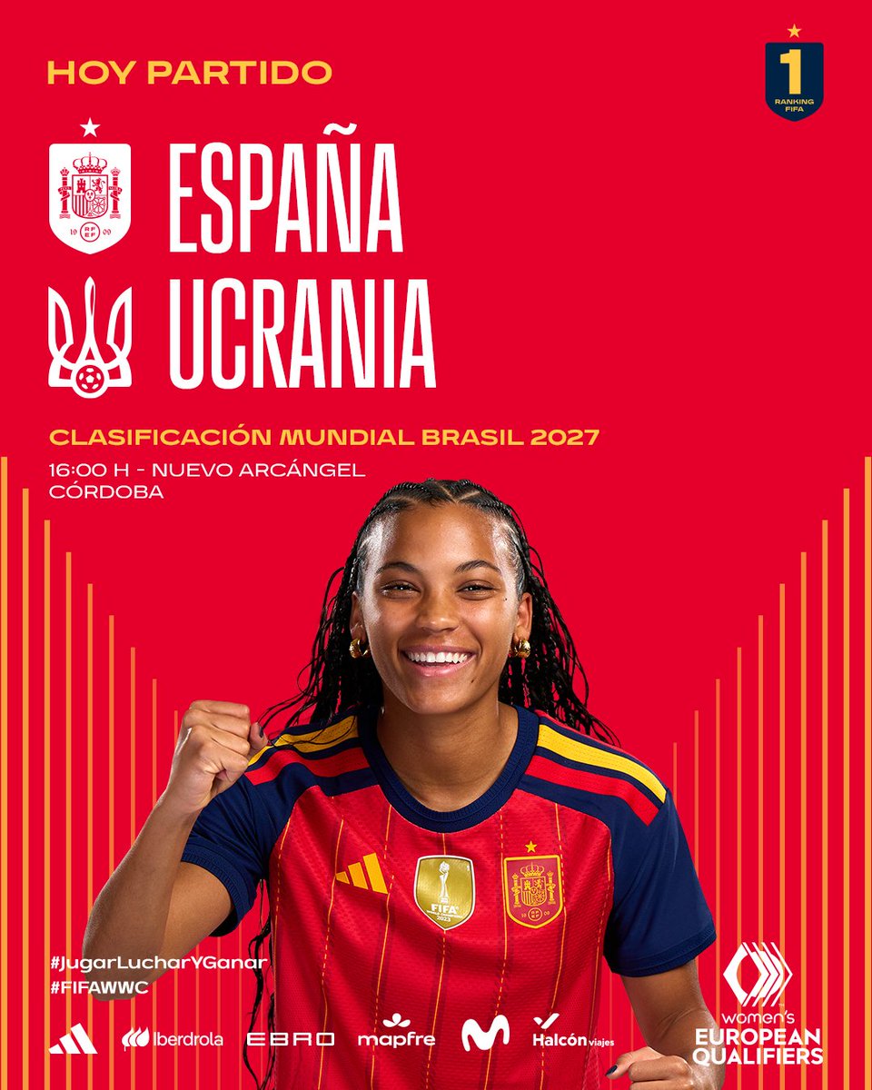 𝗩𝗶𝗰𝘁𝗼𝗿𝗶𝗮 𝘆 𝗴𝗼𝗹𝗲𝘀 𝗰𝗼𝗺𝗼 𝗱𝗼𝗯𝗹𝗲 𝗼𝗯𝗷𝗲𝘁𝗶𝘃𝗼.

🇪🇸🆚🇺🇦
🕖 16:00
📺 <a href="/La1_tve/">La 1</a>
✍️ PREVIA: rfef.es/es/noticias/pr…

#FIFAWWC | #JugarLucharYGanar