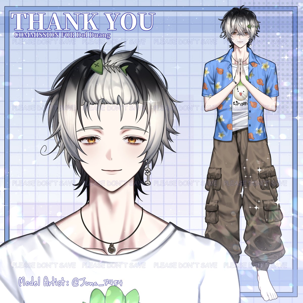 JUNE_7484's tweet image. ทำงานอยู่ดีๆ ก็อยากทำพอร์ตลงซะงั้น ฝากลูกชายคนใหม่ด้วยค้าบ 

#commission #vtuber #modelart