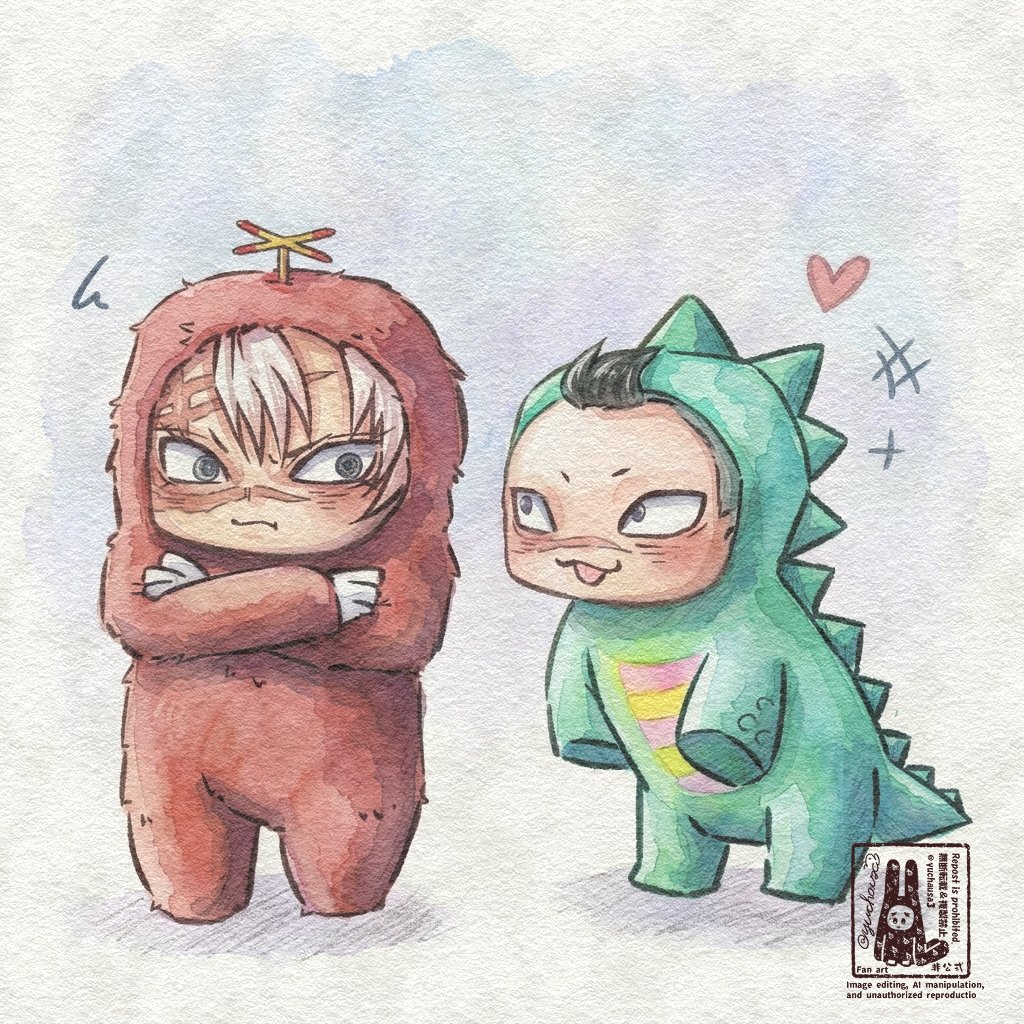 4/17は🦕の日。だったんだって！👀✨
前プロ画にしてたきぐるみ🍃🍉兄弟🤭💕