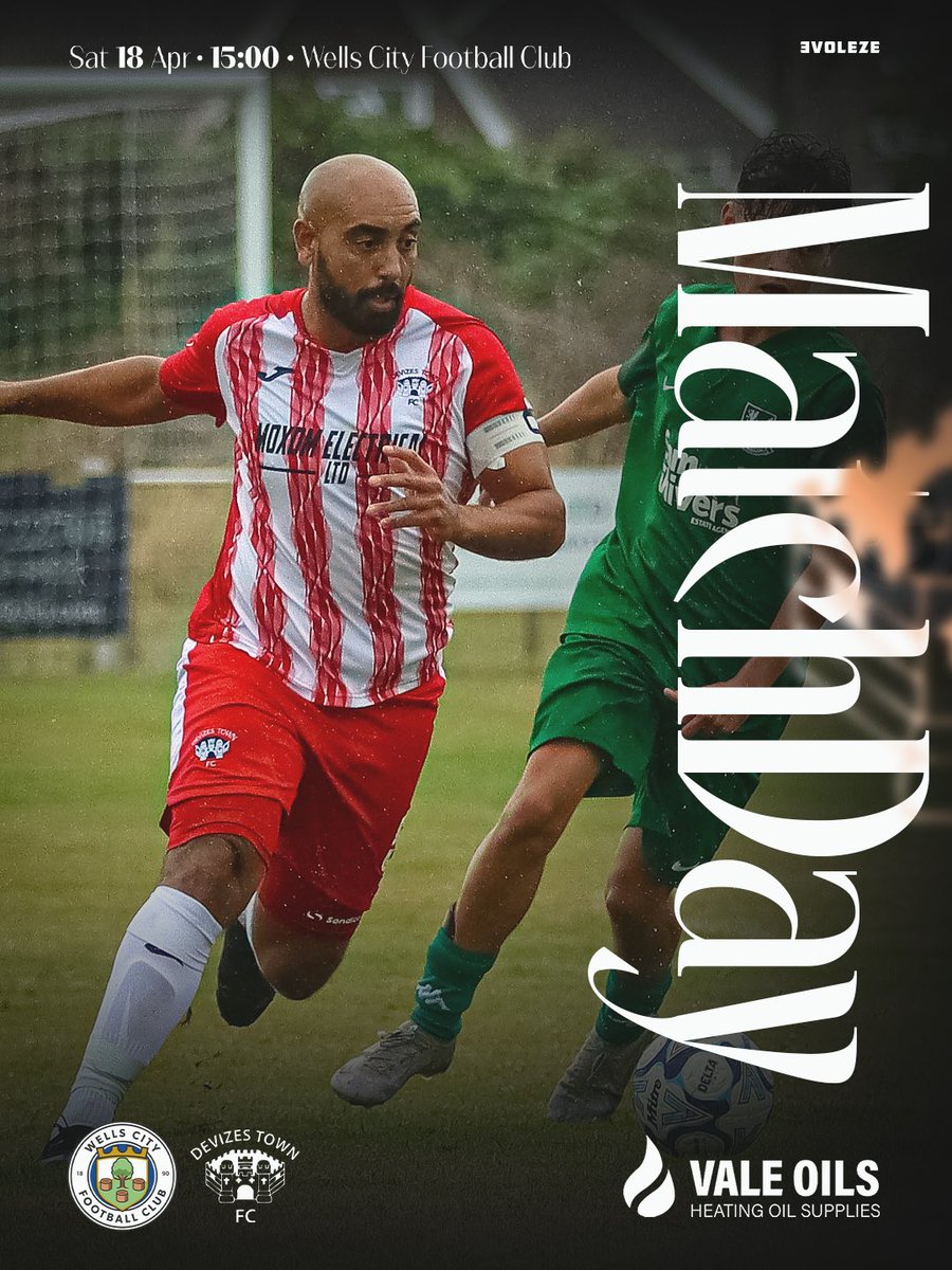 DevizesTownFC's tweet photo. The champions are on the road for the final league fixture of the season today

We visit 3rd placed Wells City who are preparing for a playoff campaign

Your away support has been superb all season &amp; we look forward to signing off with everyone one last time

🔴⚪️ https://t.co/cKjXpGCBio