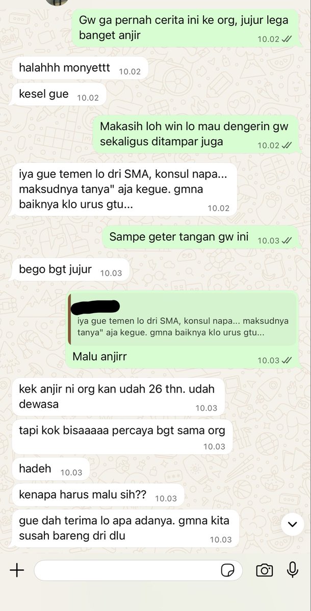Byyobii's tweet photo. Temen gw banyak, tapi yang beneran mau terima semua cerita gw kalo lagi seneng/susah sayangnya cuma 1
Bahkan di titik terendah ini, masih mau kasih tau dan bantu tanpa ngejudge sama sekali
Thank you udah mau nemenin gw di pasang surut hidup ini sampe sekarang https://t.co/ipOEA20PdD