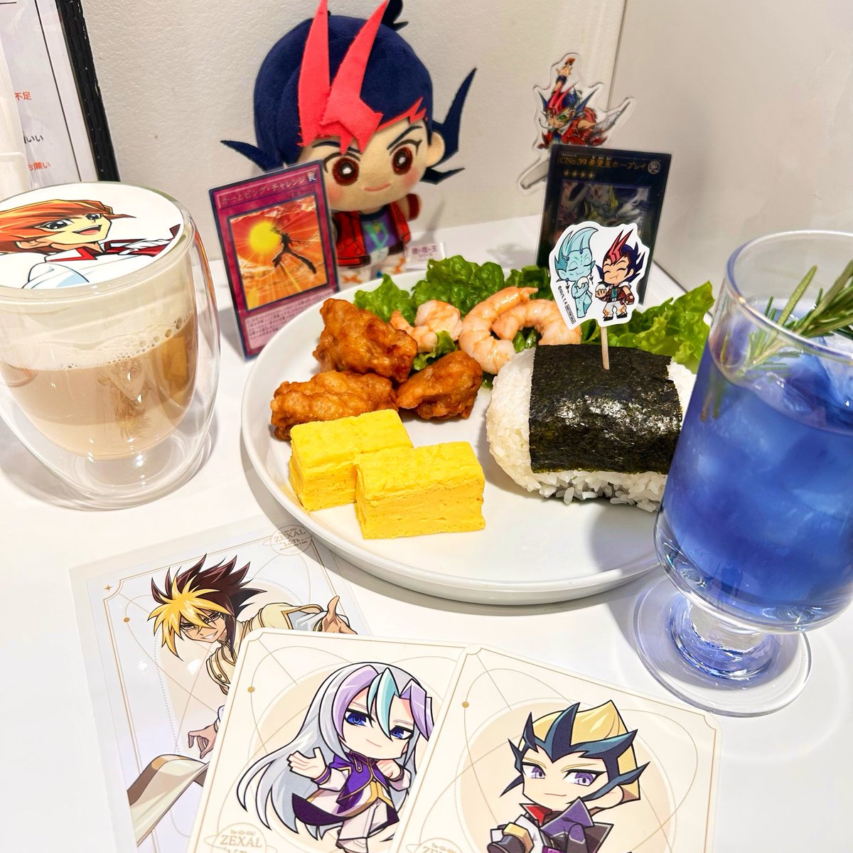 ✨✨ゼアルカフェ楽しかった！！✨✨
🍙🦐🍗🍳🥦ゼアルの曲がずっと流れてて幸せな空間だった