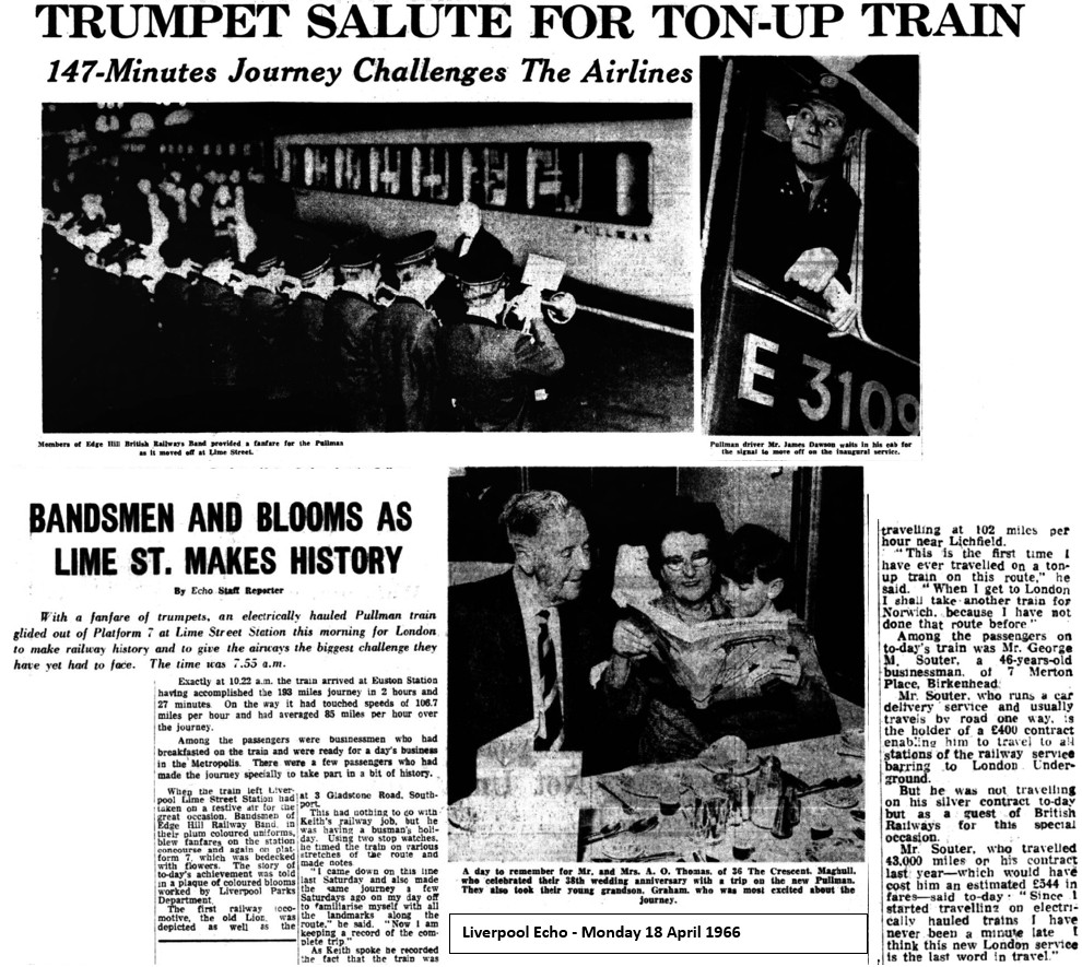 Liverpool1207's tweet image. #OTD - 1966: Electrification of #Liverpool #London rail line - 2hrs 27mins, reaching speeds of 106.7 miles per hour 🚉