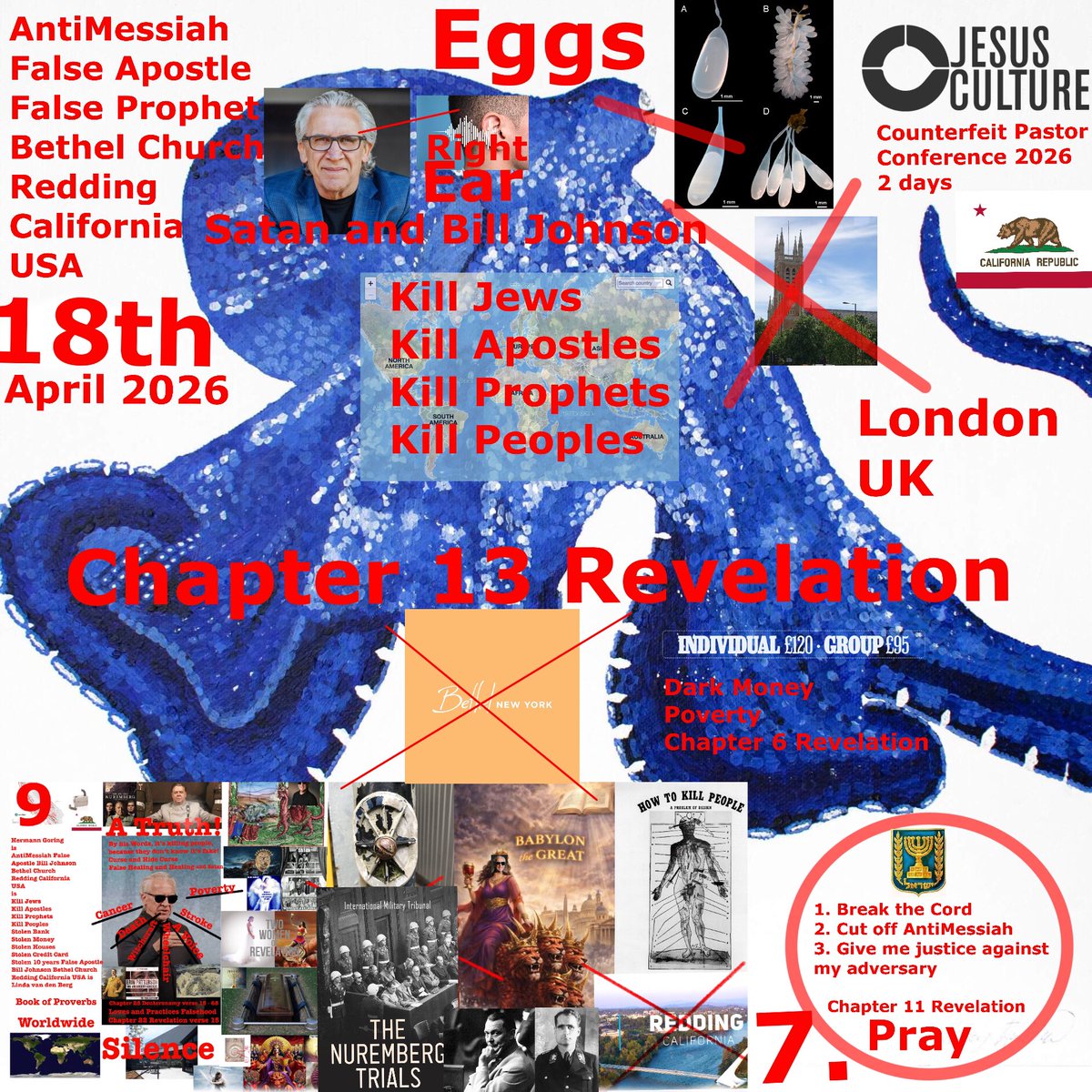 Lindavande55881's tweet image. Truth and Pray #SatanandBillJohnsonMinistriesUSA #Thirteen #Nine #RightEar #Revelation #Eggs #KillJews #KillApostles #KillProphets #KillPeoplesWorldwide