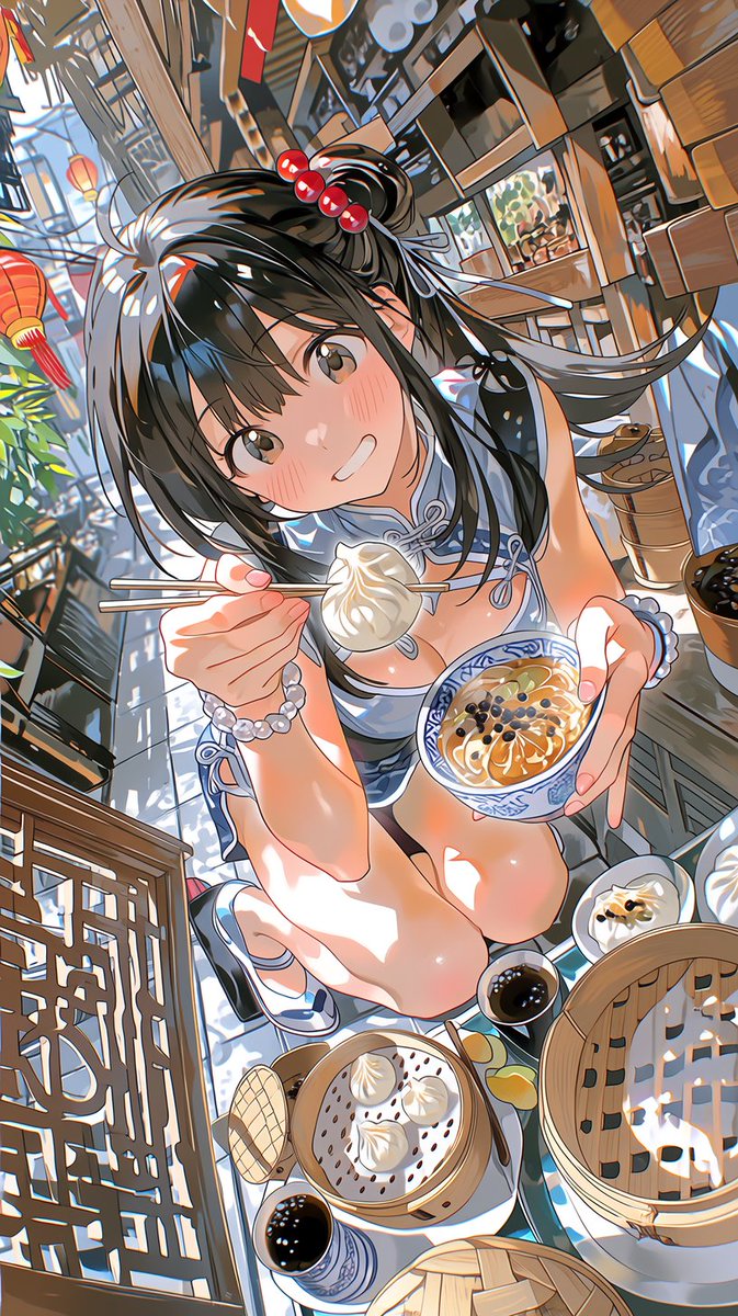 Jellyfi66568455's tweet image. ご飯、食べました～？🍚

本日は【中国／小籠包】

中国で親しまれている点心の1つで、薄い皮の中にお肉のあんと旨みたっぷりのスープを閉じ込めた、熱々がおいしい料理とのこと👀

大好きなんだけど、猫舌だから食べるの大変なのよね⋯(； ･`ω･´)

#AIイラスト #AIart