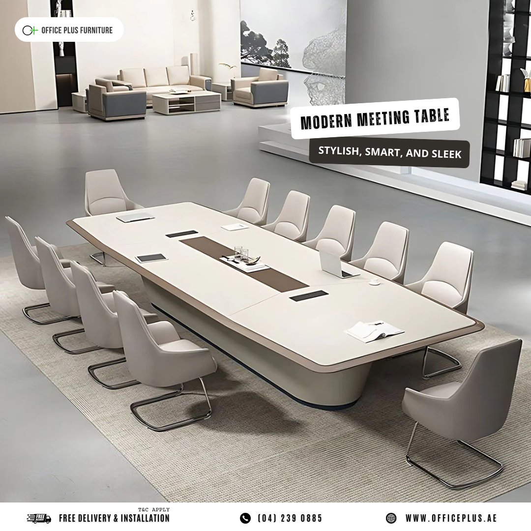 PlusDxb's tweet image. Refresh your #meeting room with a modern #table that improves comfort and communication. Build a #workspace where ideas flow and meetings are more productive.

#office #furniture: officeplus.ae
Phone: +971 42 39 0885
WhatsApp: +971 52 137 8353
Email: info@officeplus.ae
