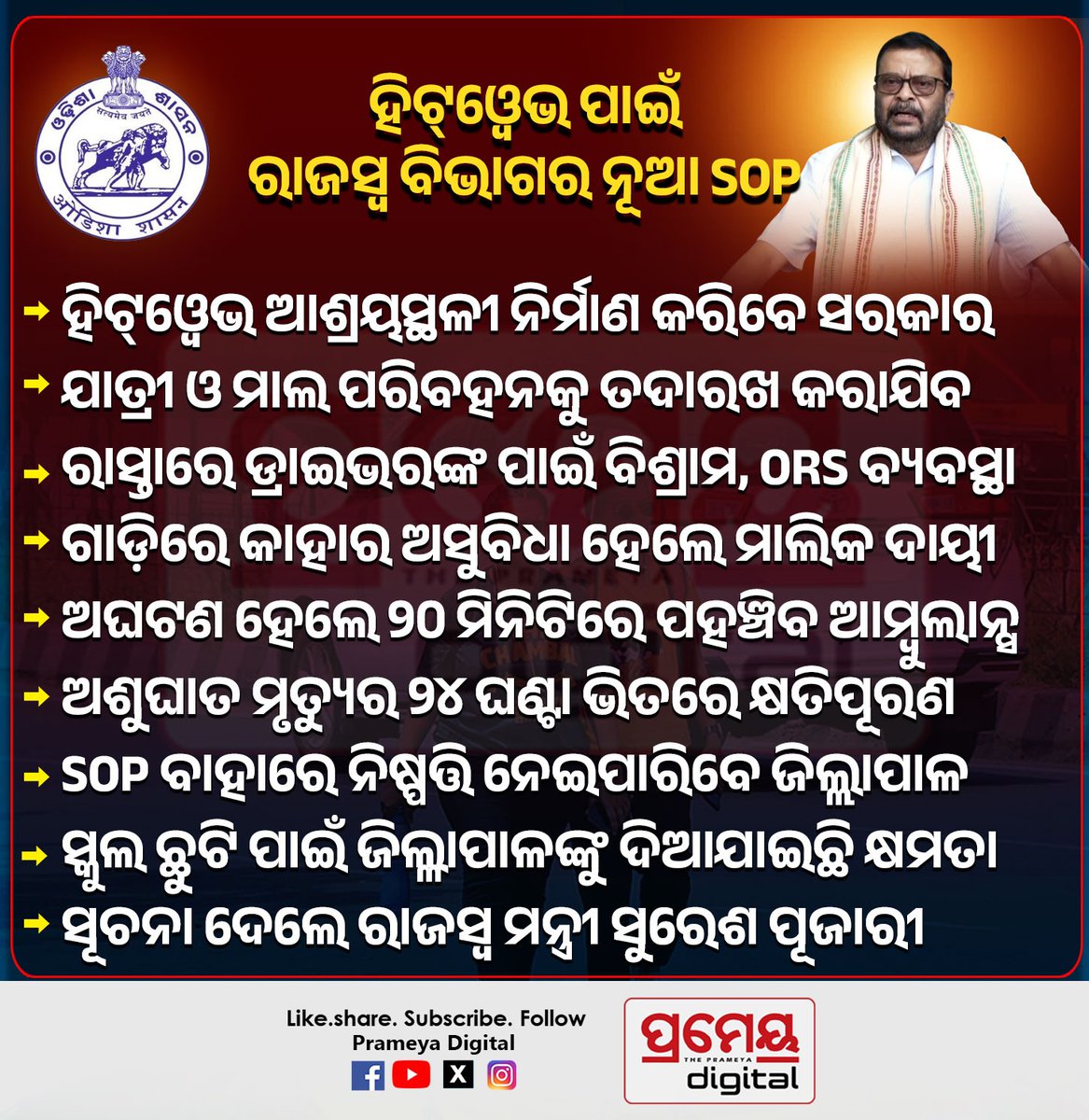 PrameyaDigital's tweet photo. ହିଟ୍ ୱେଭ୍ ପାଇଁ ରାଜସ୍ବ ବିଭାଗର ନୂଆ SOP
#sureshpujari #hitwave #sop #hitstroke #prameyadigital https://t.co/vuteFad7fY