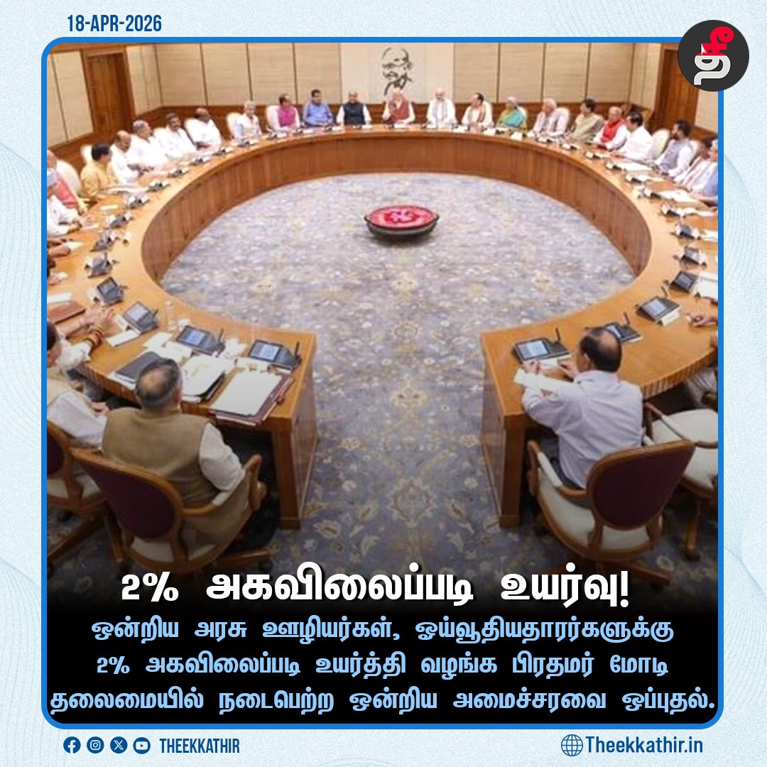 Theekkathir's tweet image. 2% அகவிலைப்படி உயர்வு!

#Theekkathir | #DA | #parliment
