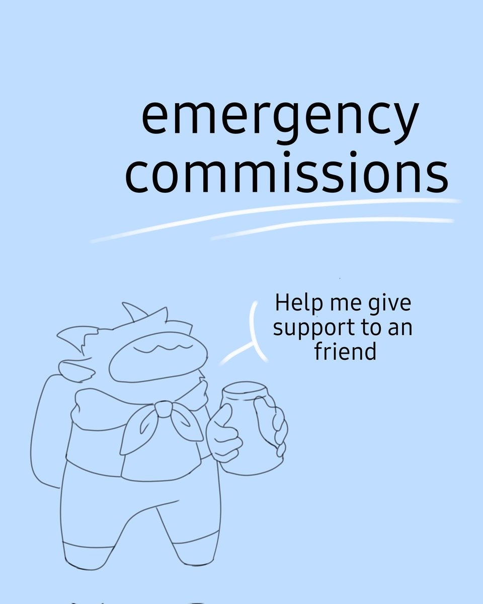 paltataAU's tweet image. I know I might not get all the support I need, but I really want to help her anyway. So I've decided to open emergency commission to raise funds.

#emergency #commission #amongus