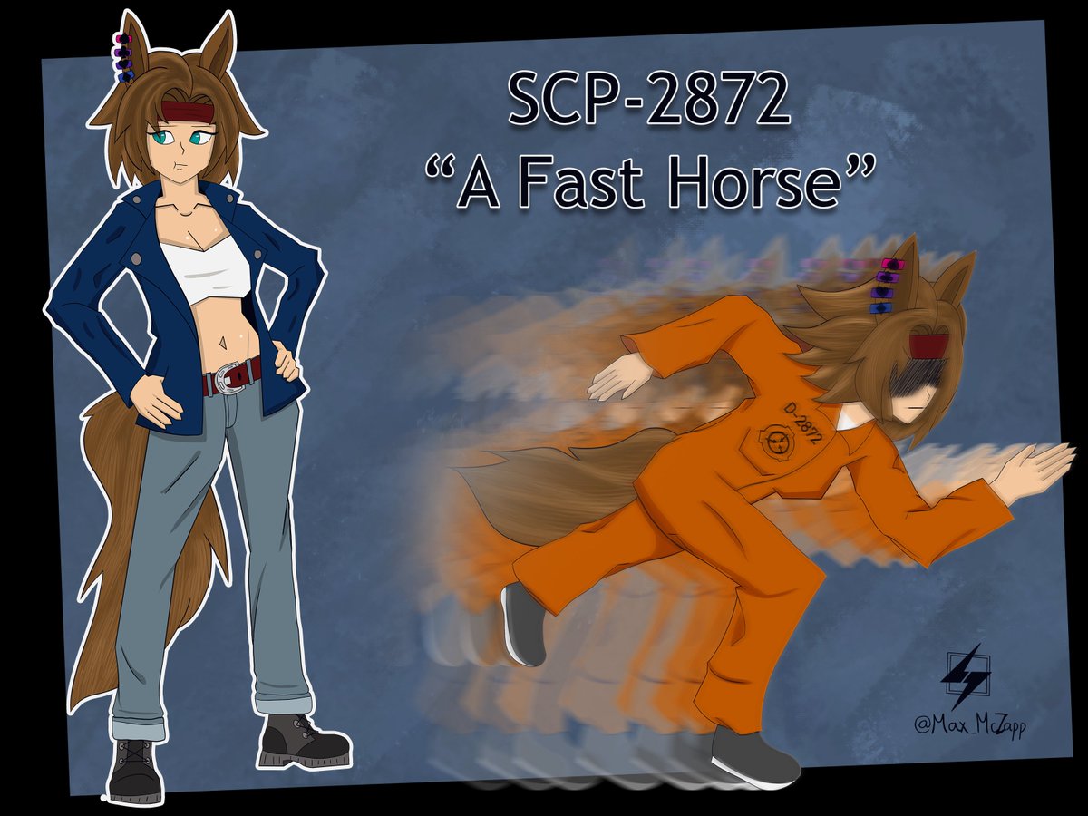 Max_McZapp's tweet photo. SCP-2872 but it's an Umamusume.

She is quite fast. https://t.co/5w6SVk8L9S