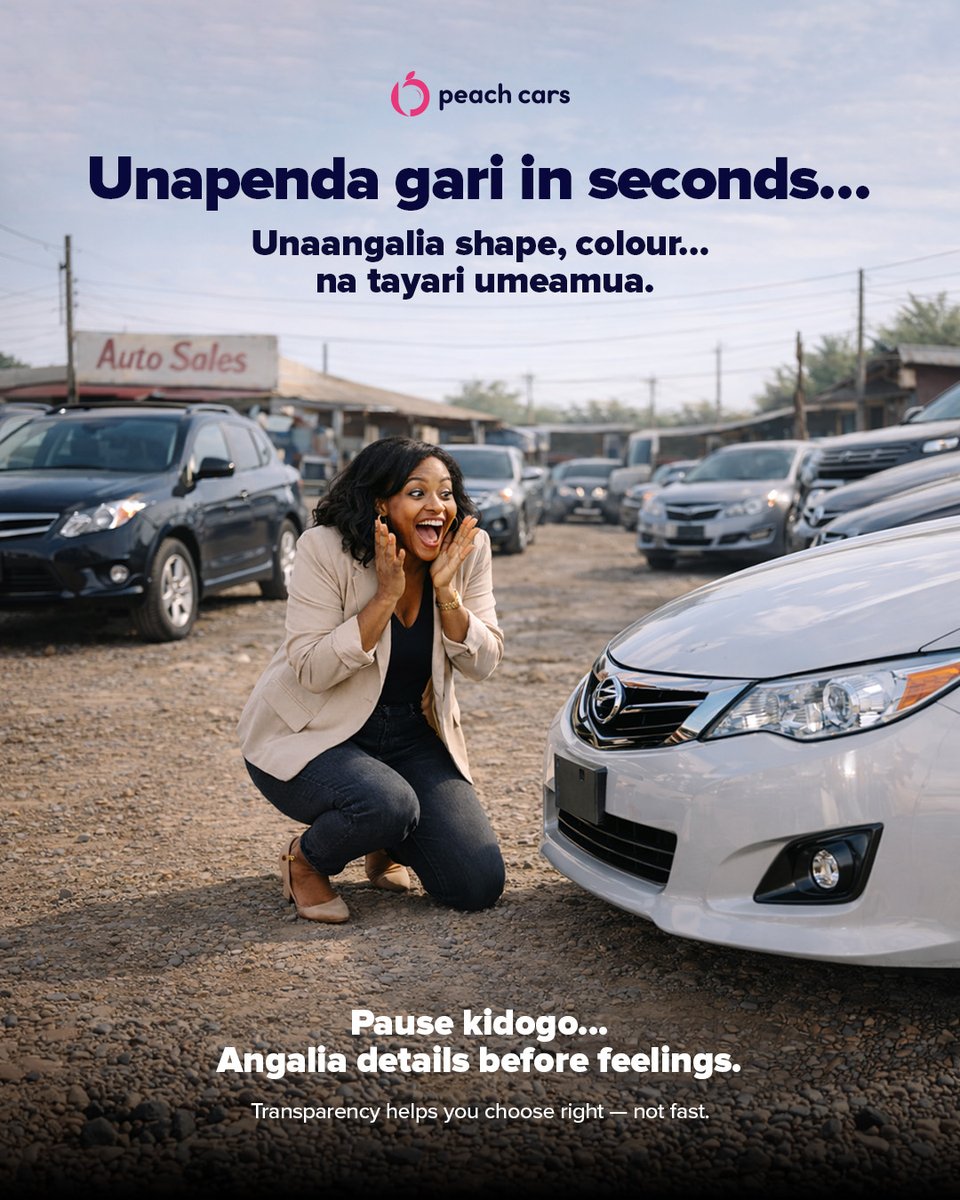PeachCarsKE's tweet image. Usikubali makosa ifanyike 👀
Buy yourself a Peach-Inspected car instead 👉 bit.ly/3Z6tP64  👈
#PeachCarsKe #Transparency #usedcarskenya #usedcarsforsale #cardeals