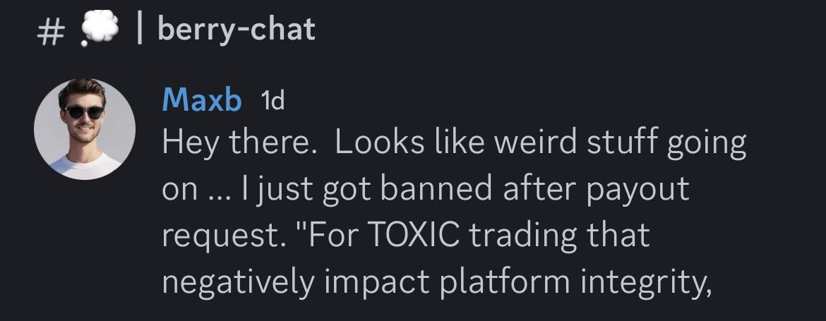 besskofx's tweet image. 🚨 This is what’s happening on discord of @BlueberryFunded every day they breach accounts reason toxic trading 🤡🤡🤡 pure scammers 
#scammers #scam @BlueberryFunded #alert