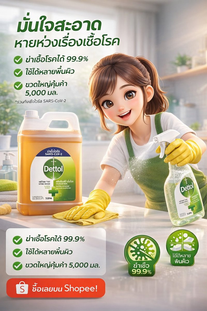 Ponglang5's tweet photo. 💥ล้างบ้านทุกวัน แต่ยังแอบกังวลว่ามัน “ยังไม่พอ” ใช่มั้ย? 🧼
เชื้อโรคมันไม่ได้หายไปง่ายๆ แค่เช็ดน้ำเปล่าเอาไม่อยู่จริงๆ
ลองเปลี่ยนมาใช้ตัวที่ฆ่าเชื้อได้ 99.9% ดู แล้วจะรู้สึกต่าง���ลย
👉 https://t.co/0QBc1PEVD1
#ทำความสะอาดบ้าน #แม่บ้านยุคใหม่ #ฆ่าเชื้อไวรัส #สุขภาพต้องมาก่อน https://t.co/1OfGdGFfWD