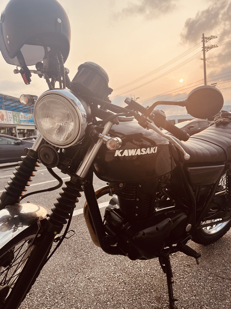 Hellwww's tweet photo. #道の駅許田
#Kawasaki250TR https://t.co/wrc93jTpar