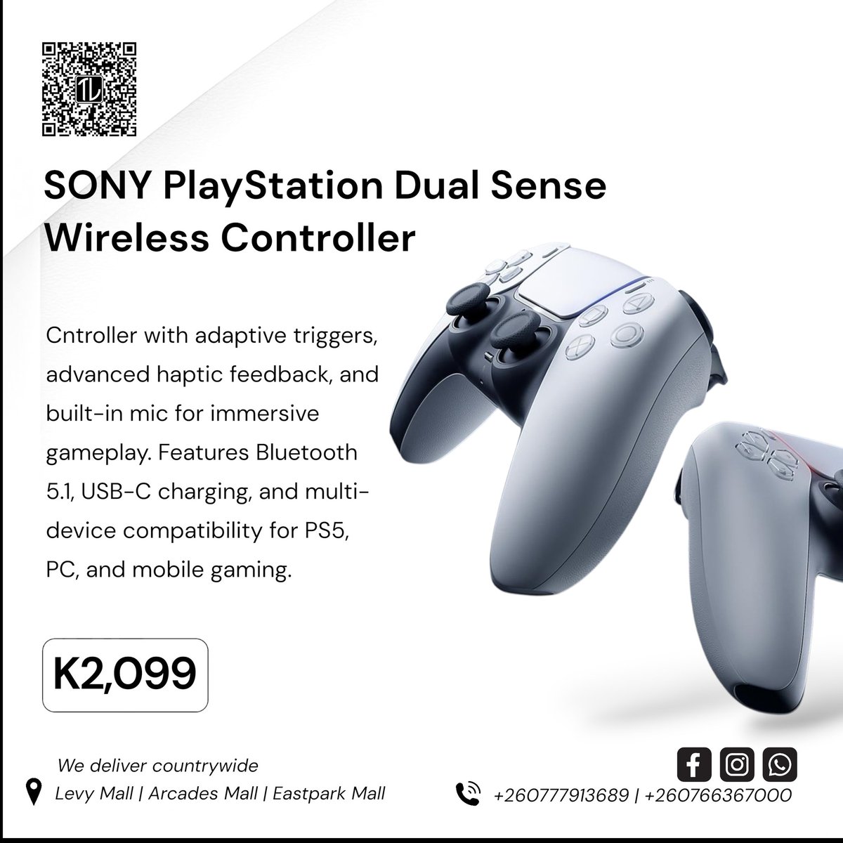 Trade_ListZM's tweet image. Sony PlayStation DualSense Wireless Controller!🎮 

💰 K2,099

📍 Levy Mall | Arcades Mall | Eastpark Mall
🚚 We deliver countrywide
📞 +260777913689 | +260766367000

#TradeList #GamingGear
