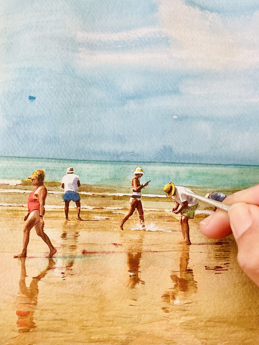 Me gusta pintar gente en la playa porque todos nos igualamos. Todos somos felices en el mar, todo somos ricos en el mar.