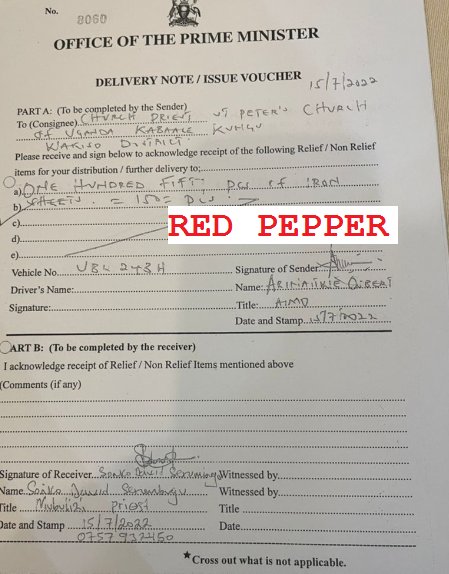 RedPepperUG's tweet photo. #MABAATI #BONANZA
Seiko David Serumbugu, Church Priest St. Peterβs C.O.U, Kungu (Wakiso), is among beneficiaries of the iron sheets.
Records show he received 150 pieces of iron sheets, picked on July 15, 2022, using vehicle UBL 243H. https://t.co/QWGnmqlebr