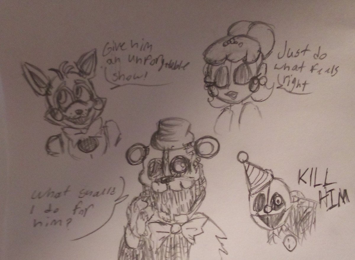 Yimbo_getsilly's tweet image. Not my normal art but I wanted to draw something of old hyperfixation
#fnaf #Lefty #Moltenfreddy