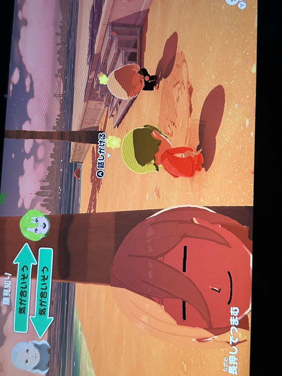 地面にジュンの絵描いてお話ししてるなぎさとひより