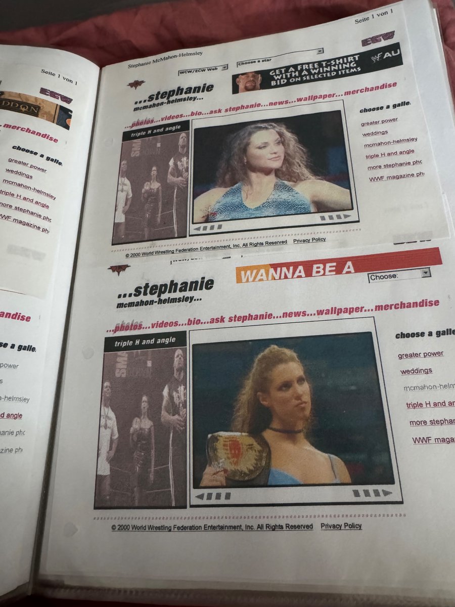 Schn_apps's tweet photo. Where does the time go? I’m turning 38 this year, and I experienced my entire youth with her. I even found an old booklet with secretly printed pictures of Steph. #stephaniemcmahon 
#hof26 #WWEWrestlemania42 #wwehalloffame #wwe @StephMcMahon https://t.co/6Qjv5NO9OP