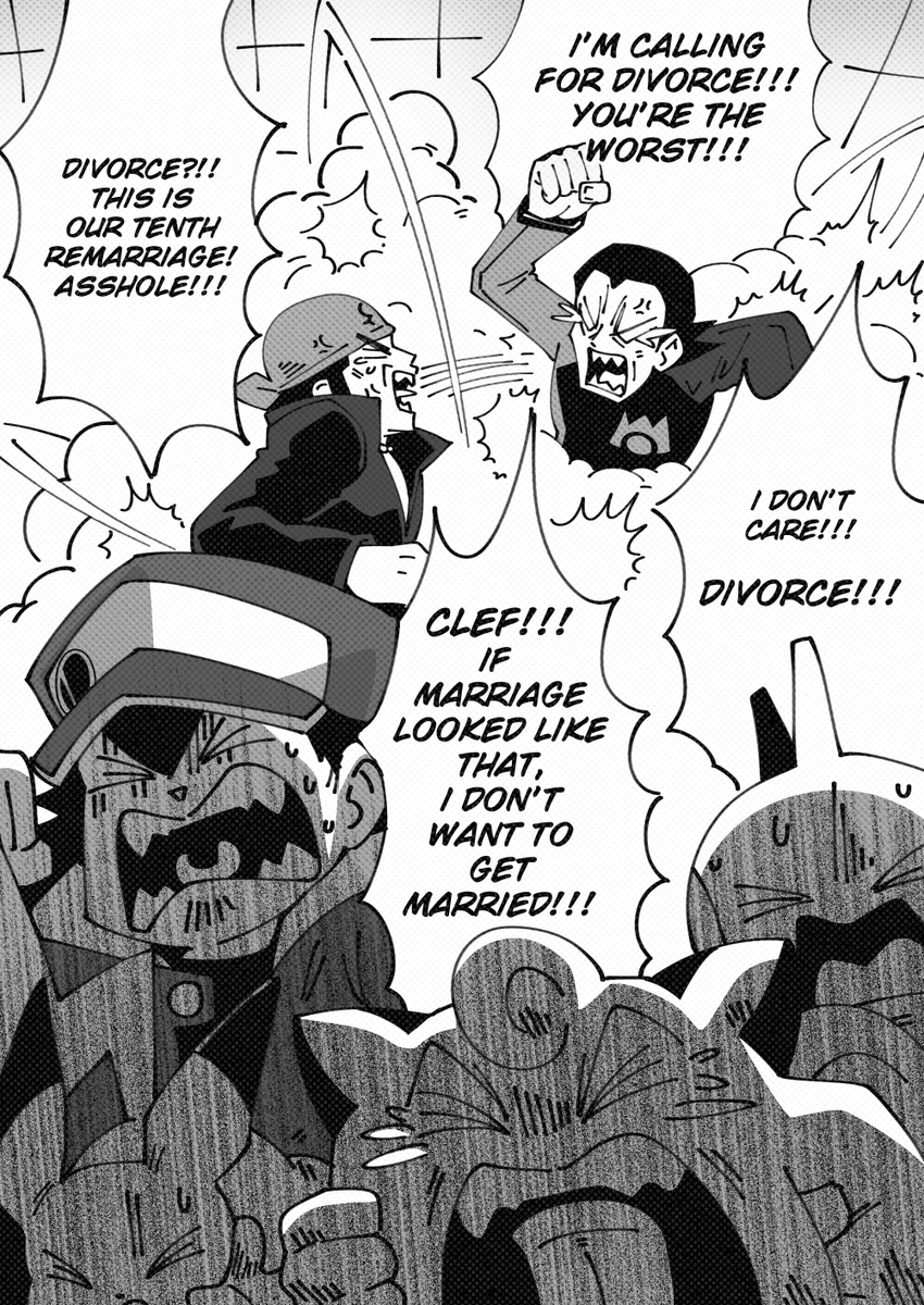 (read from right to left like it's a scanlation)

team magma's leader deleted (love) affair!!! 
(this chapter is a lost chapter from the manga, /jk)