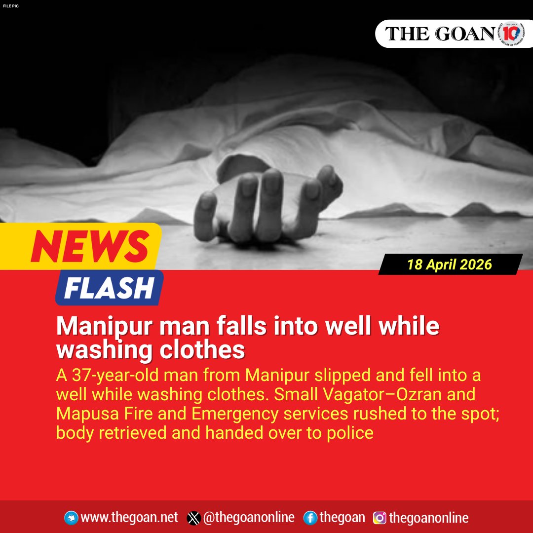 thegoanonline's tweet image. #Manipur man falls into well while washing clothes

#Goa #BreakingNews