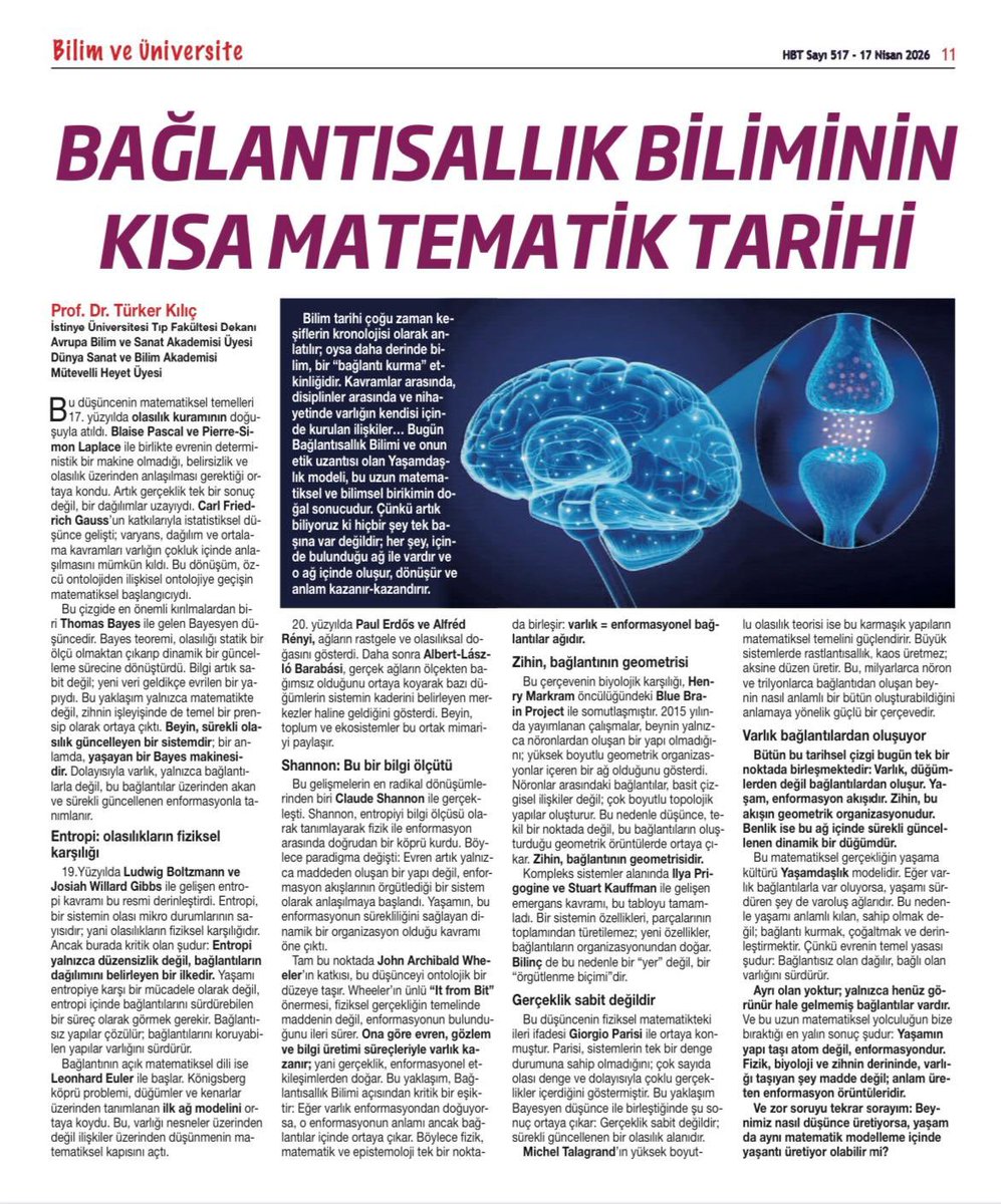 turkerkilic's tweet photo. Bağlantısallık Biliminin Kısa Matematik Tarihi - HBT’de https://t.co/gwuOVtG0le