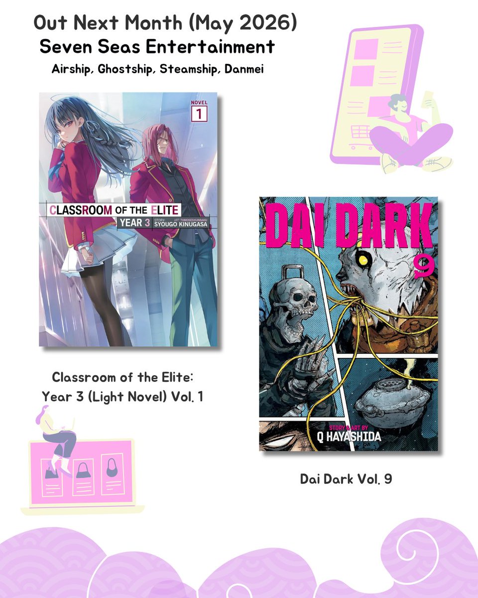 bukkuzon's tweet image. 📚 PRE-ORDER WEEKEND

Incoming!  @gomanga's newest releases hit shelves on May 5. Which one can’t you wait to check out?

🛒You can pre-order here: bukkuzon.com/collections/pr…
🔖More titles here: sevenseasentertainment.com/release-dates/
🗓️Date might change depending on the publisher

#manga #danmei