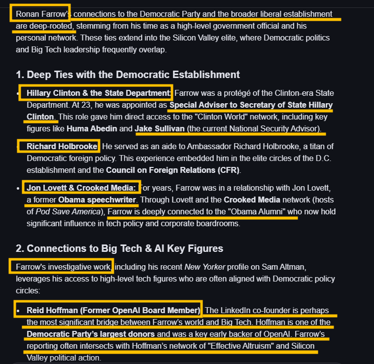 seunghee1976's tweet image. #Openai  #board #member  
🧐 Who’s missing? 🧐  
and why 🧐😉😘

Ronan Farrow’s connections to the Democratic Party and the broader liberal establishment are deep-rooted.