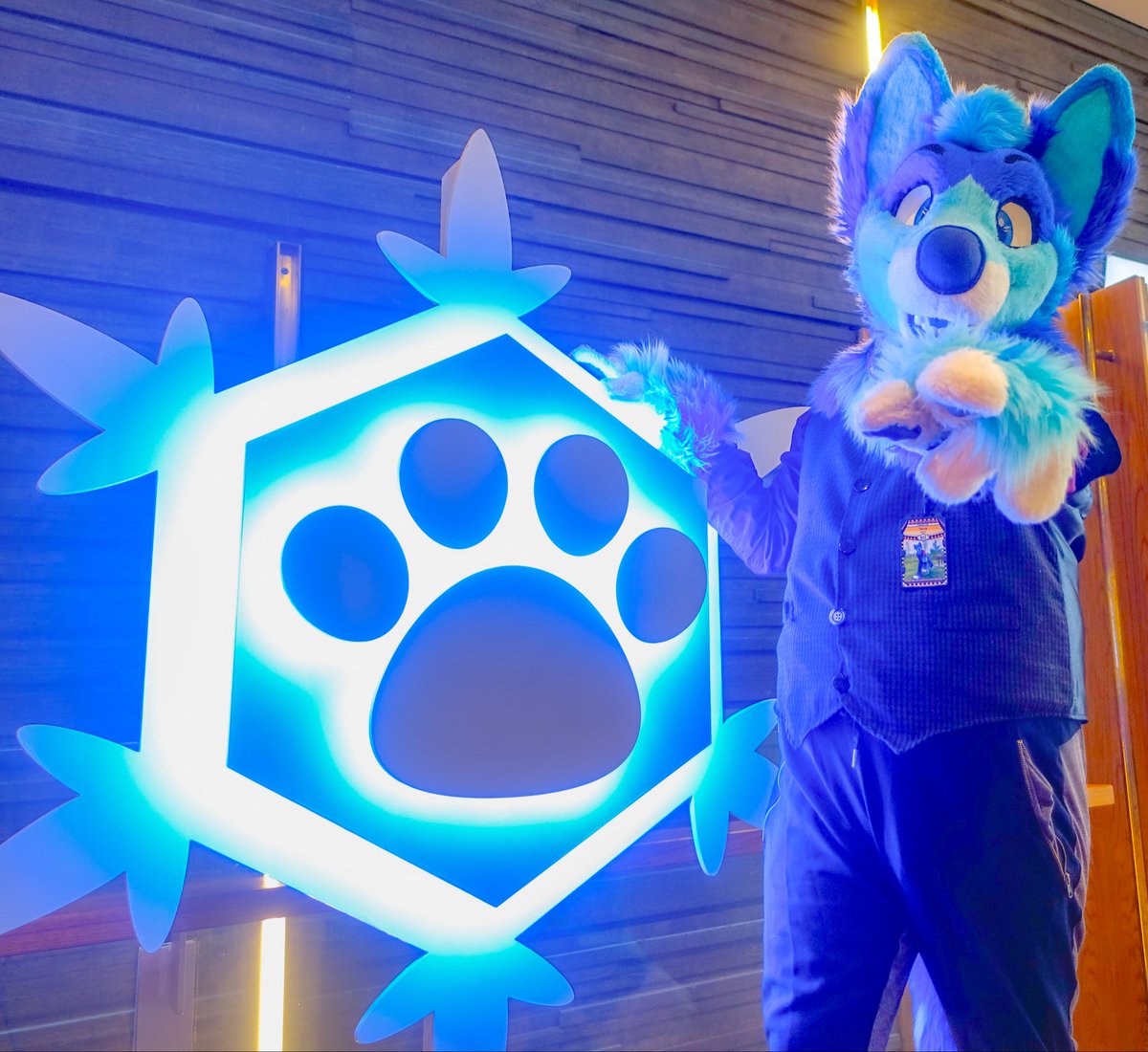 TerryH81740's tweet image. Hey everyone~ It’s me, your energetic blue husky! I saw this giant glowing paw and had to pose with it. Just missing one thing…you 🤗❤️🤗

#Fursuit #FursuitEveryday #NFC #FurryCon