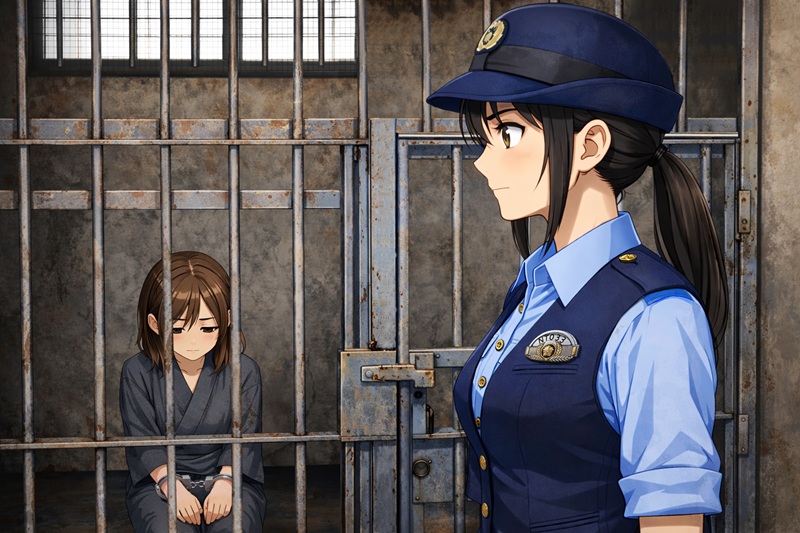 ayanee_worm's tweet photo. 逃走する女性容疑者を追う女性警察官
東海岸線落合駅北側の櫻橋にて威嚇発砲し、逃走を阻止。
「10：59　治安維持法違反容疑で逮捕する！」
ちょうど10：57発の元泊行159貨物列車が発車して行った
手錠を掛けられ、警察署に連行される容疑者
留置場では、虱対策のため長い髪は強制的に切られ収監される https://t.co/XRtNlkydOu