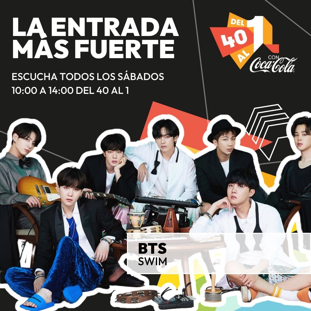¡Tenemos nueva entrada en lista! 🎶

📣BTS con SWIM ocupa el #27 esta semana en #Del40al1CocaCola y ya podéis votar sin parar para hacerse con el #1