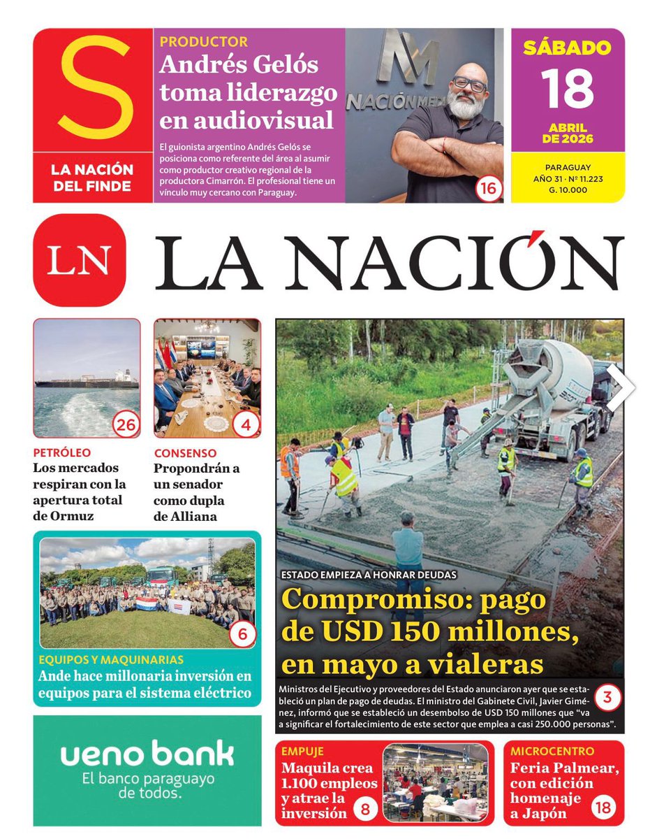 antoniaarroyo's tweet image. Hola! Tapa de diarios #Paraguay