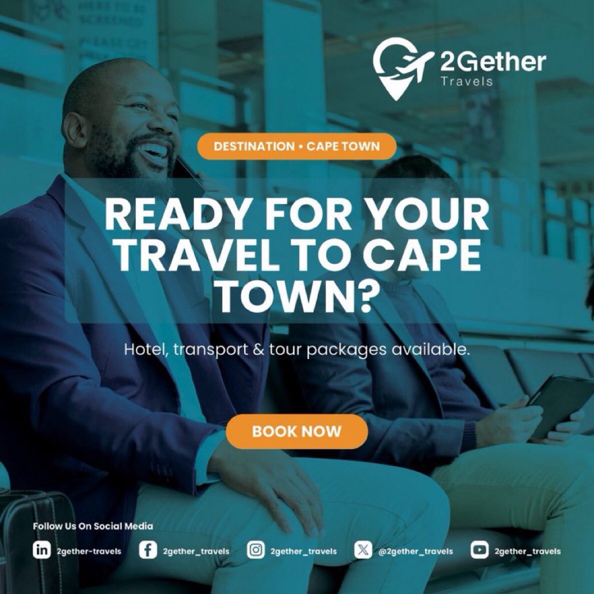 Siphiwewam's tweet photo. Are you planning your next travel to Cape Town?

Let 2gether Travels handle your hotel accommodation, airport transfers, and leisure tour experiences.

To Book: https://t.co/AaTKFvQqzZ
Email: info@2gethertravels.com
Tel: 010 141 1500
WhatsApp: 010 141 1500
#2GetherTravels https://t.co/CELnn4HNeU