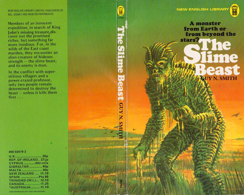 HorrorPaperback's tweet image. Ray Feibush's cover art for the 1976 New English Library edition of The Slime Beast by Guy N. Smith.

#horror #horrorart #horrorcommunity #horrorfam
