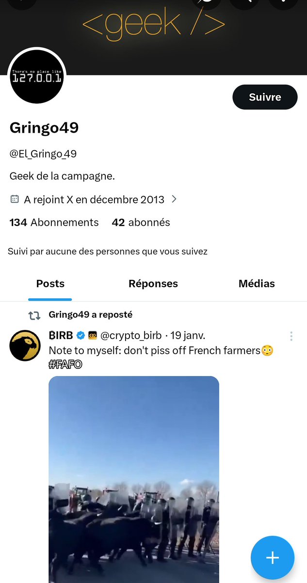 Galex17200's tweet image. 🚨Gringo .. #Troll_Élyséen ?

C'est Fou ce que ces Fermes à #Bots peuvent nous faire croire à de la Pensée Sincère !

Amis , Parcourez ce Compte..