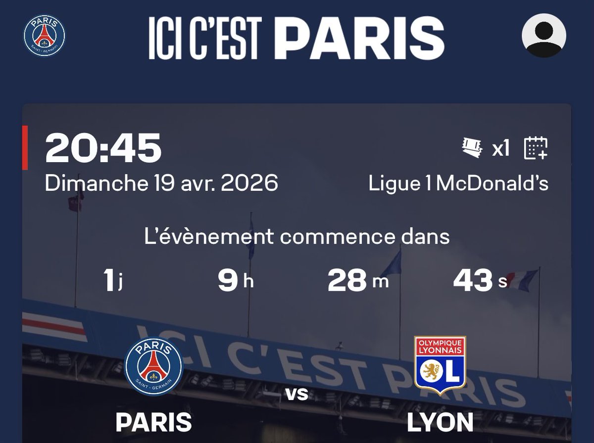 Prime_Tickets_'s tweet image. 🎟️ Places à vendre pour PSG OL

🏟️ Auteuil Rouge et Bleu dispo

👉 100€ unité

📩 Infos en DM à @Prime_Tickets_

#Lyon