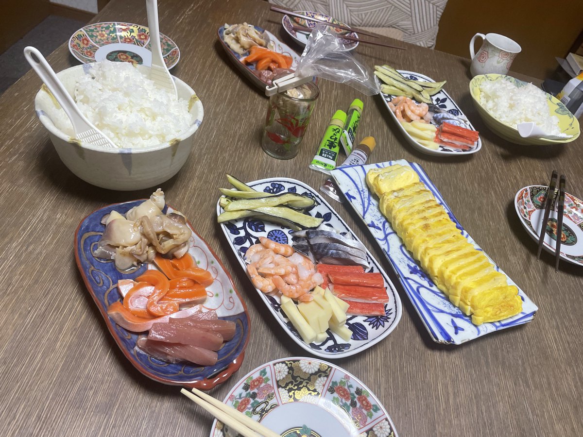 時すでに　

　　お寿司。

#手巻き寿司