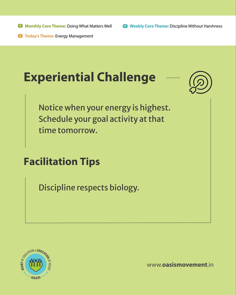 OasisMovement's tweet image. DAY 18 — Energy Management ⚡

Don’t just manage time—manage energy.
Do your most important work when you’re at your best.

Timing strengthens effort.

#EnergyManagement #Discipline #Focus #Productivity #OasisMovement