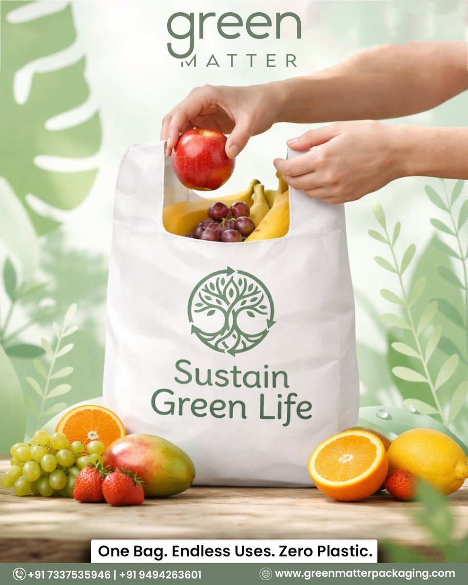 Greenmatterpack's tweet image. GO GREEN. LIVE CLEAN.

No microplastics. No pollution. Just eco-friendly packaging that cares for the planet.

Upgrade today with Green Matter Packaging.
Start your green journey now.
#GreenMatterPackaging #EcoLiving #NoPlastic #BiodegradableProducts #GreenFuture #SaveNature
