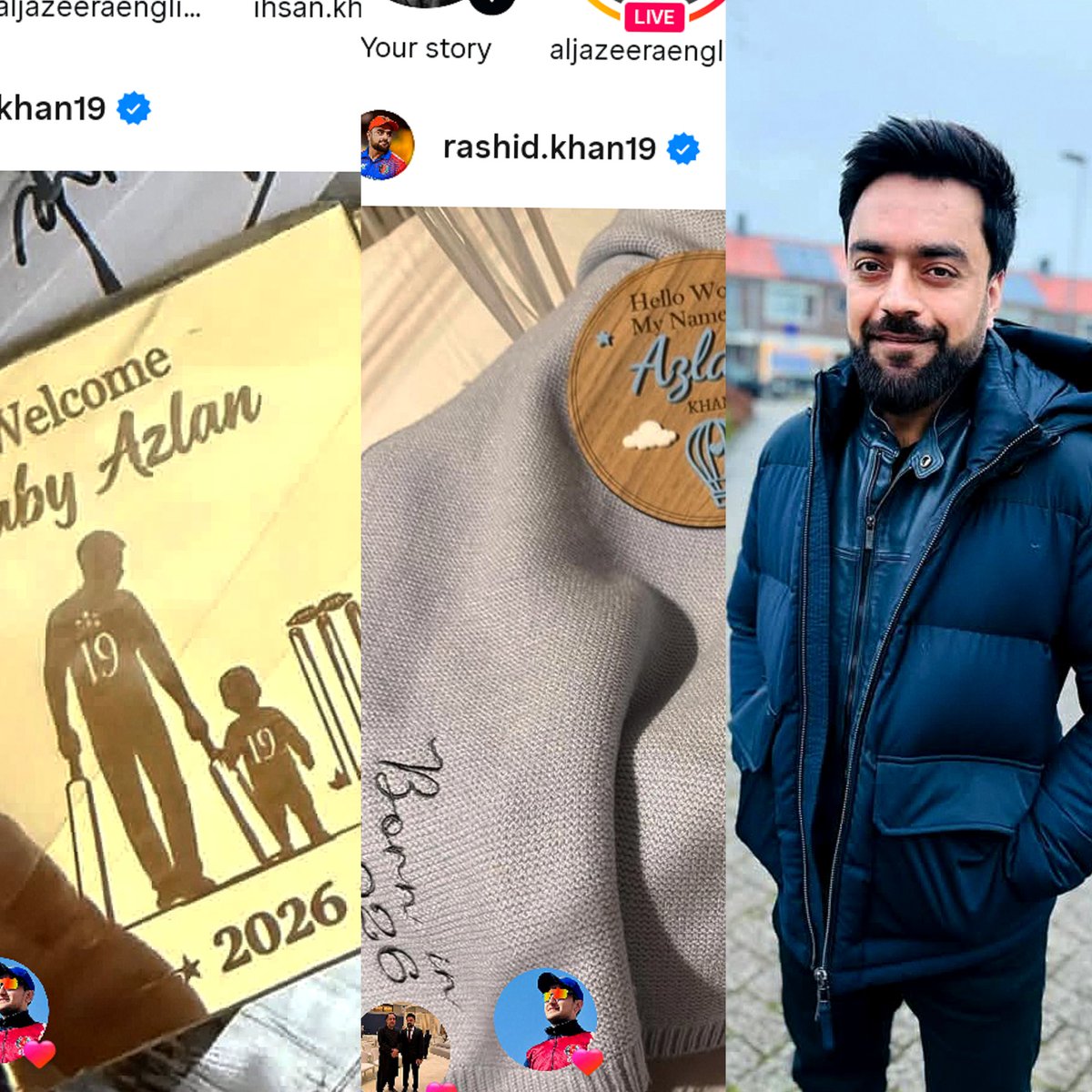 NasroSalik's tweet photo. Rashid Khan has been blessed with baby boy. Congratulations to him and his family.♥️🥳
@rashidkhan_19 https://t.co/m8oRLZKxpB