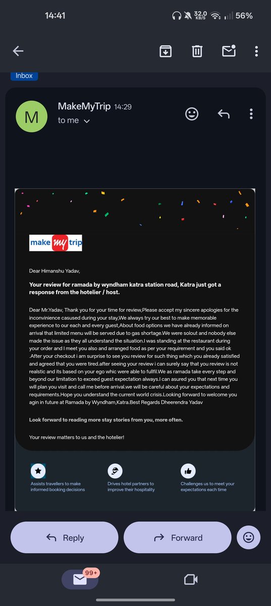 Cryptopher1989's tweet photo. @RamadaWorldwide  That's how ramada's illiterate staff responds to a review. Avoid ramada at every cost where goons and idiots like this work.

@RamadaWorldwide @RamadaAjman @RamadaBallina @RamadaSharjah @RamadaSuite @ramadajbrdubai @ramadajbrdubai https://t.co/hME8yP9ZGm
