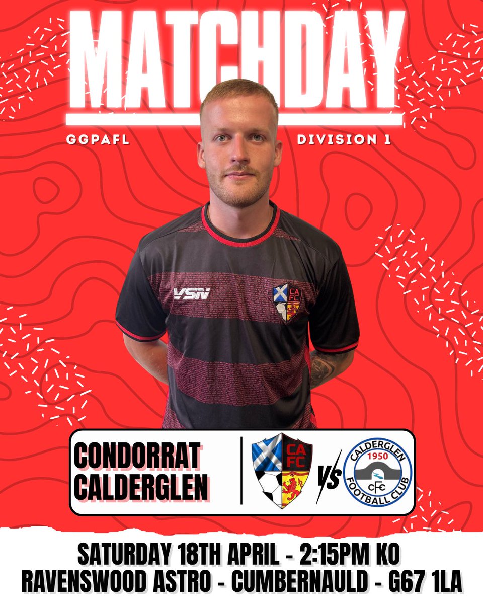 CondorratAFC's tweet photo. 🟥𝐌𝐀𝐓𝐂𝐇𝐃𝐀𝐘⬛️

Finally back at Ravenswood for a massive game 👊🏼

📝Murray, Bickett and Hammond back in the squad.
 
MTR 🐀 

🤝Hiscox Insurance
🤝D Massey Joinery
🤝The Cumbernauld Law Practice
🤝Condorrat social club
🤝Ken Wok
🤝Kirkie Drycleaners Ltd https://t.co/v5ANkCQZvo
