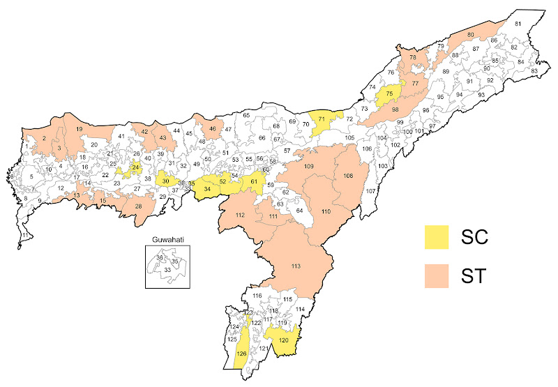 The constituency boundaries of Assam in the post-delimitation map (right) were rather byzantine, violating the principle of compactness and indicating an attempt at gerrymandering.

The 2026 Assam assembly election explained by Ajachu Chakrabarti (<a href="/marcopolar/">Ajachi Chakrabarti</a>) with interactive